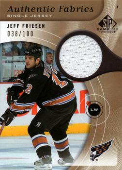 2005-06 SP Game Used - Authentic Fabrics Gold #AF-JF Jeff Friesen Front