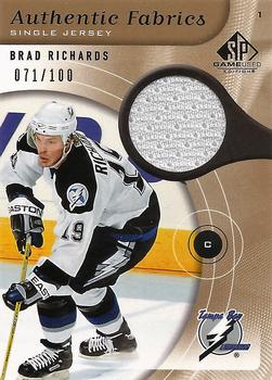 2005-06 SP Game Used - Authentic Fabrics Gold #AF-RI Brad Richards Front