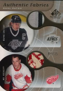 2005-06 SP Game Used - Authentic Patches Dual #AP2-GH Wayne Gretzky / Gordie Howe Front