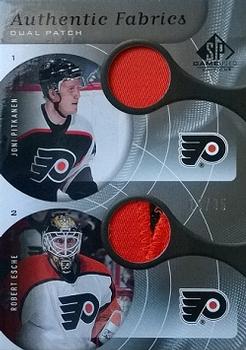 2005-06 SP Game Used - Authentic Patches Dual #AP2-PE Joni Pitkanen / Robert Esche Front