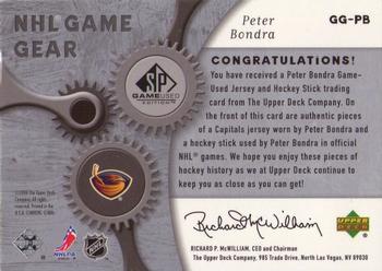 2005-06 SP Game Used - Game Gear #GG-PB Peter Bondra Back