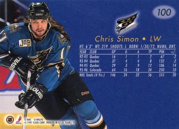 1996-97 Flair #100 Chris Simon Back