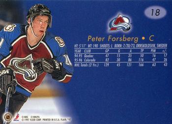 1996-97 Flair #18 Peter Forsberg Back