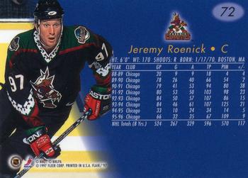 1996-97 Flair #72 Jeremy Roenick Back