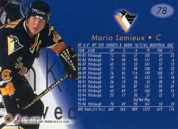 1996-97 Flair #78 Mario Lemieux Back