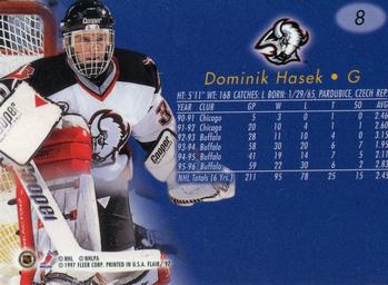1996-97 Flair #8 Dominik Hasek Back