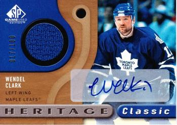 2005-06 SP Game Used - Heritage Classic Autographed Jersey #HCA-WC Wendel Clark Front