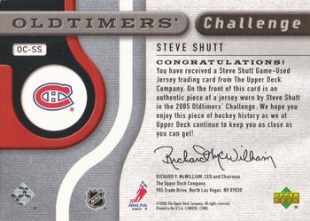 2005-06 SP Game Used - Oldtimer's Challenge Jersey #OC-SS Steve Shutt Back