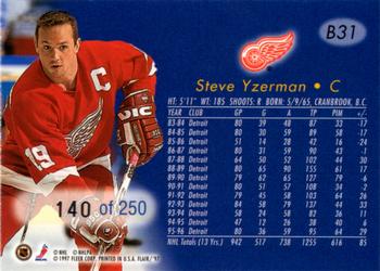 1996-97 Flair - Blue Ice Collection #B31 Steve Yzerman Back