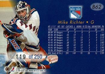1996-97 Flair - Blue Ice Collection #B62 Mike Richter Back