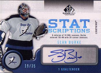 2005-06 SP Game Used - Statscriptions #ST-SB Sean Burke Front