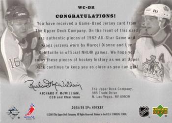 2005-06 SPx - Winning Combos #WC-DR Marcel Dionne / Luc Robitaille Back