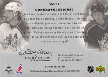 2005-06 SPx - Winning Combos #WC-LA Luc Robitaille / Jeremy Roenick Back