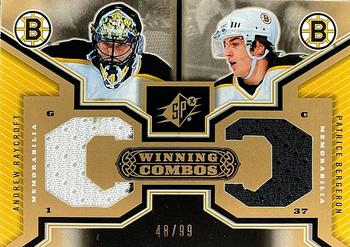 2005-06 SPx - Winning Combos Gold #WC-RB Andrew Raycroft / Patrice Bergeron Front