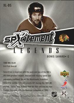 2005-06 SPx - Xcitement Legends #XL-DS Denis Savard Back