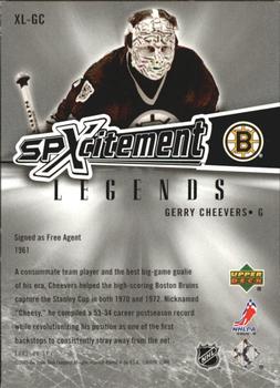 2005-06 SPx - Xcitement Legends #XL-GC Gerry Cheevers Back