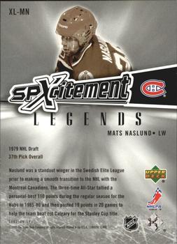 2005-06 SPx - Xcitement Legends #XL-MN Mats Naslund Back
