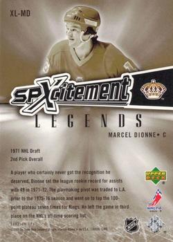 2005-06 SPx - Xcitement Legends Gold #XL-MD Marcel Dionne Back