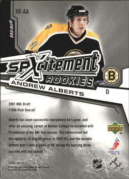 2005-06 SPx - Xcitement Rookies #XR-AA Andrew Alberts Back