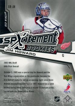 2005-06 SPx - Xcitement Rookies #XR-JH Jimmy Howard Back