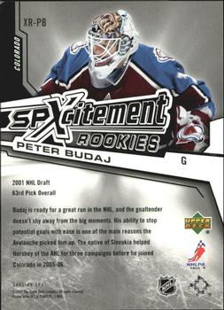 2005-06 SPx - Xcitement Rookies #XR-PB Peter Budaj Back