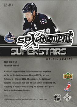 2005-06 SPx - Xcitement Superstars #XS-MN Markus Naslund Back