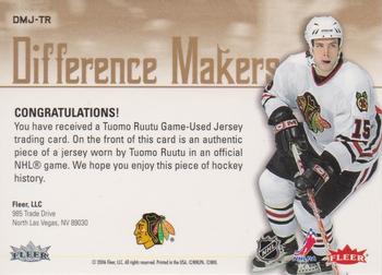 2005-06 Ultra - Difference Makers Jerseys #DMJ-TR Tuomo Ruutu Back