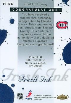2005-06 Ultra - Fresh Ink #FI-SS Sheldon Souray Back