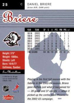 2005-06 Ultra - Ice Medallion #25 Daniel Briere Back