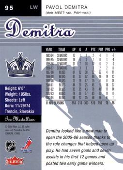 2005-06 Ultra - Ice Medallion #95 Pavol Demitra Back