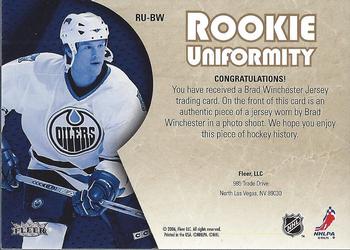 2005-06 Ultra - Rookie Uniformity Jerseys #RU-BW Brad Winchester Back