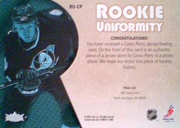 2005-06 Ultra - Rookie Uniformity Jerseys #RU-CP Corey Perry Back