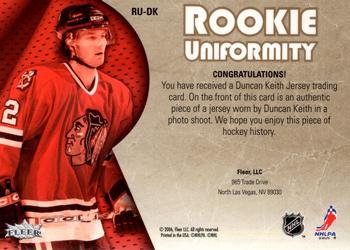 2005-06 Ultra - Rookie Uniformity Jerseys #RU-DK Duncan Keith Back