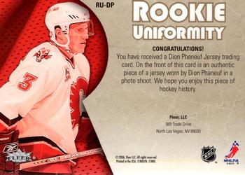 2005-06 Ultra - Rookie Uniformity Jerseys #RU-DP Dion Phaneuf Back