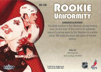 2005-06 Ultra - Rookie Uniformity Jerseys #RU-EN Eric Nystrom Back