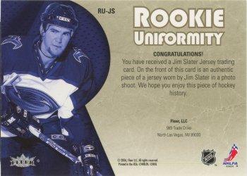 2005-06 Ultra - Rookie Uniformity Jerseys #RU-JS Jim Slater Back