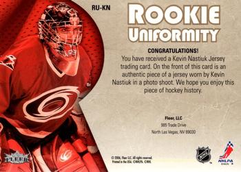 2005-06 Ultra - Rookie Uniformity Jerseys #RU-KN Kevin Nastiuk Back
