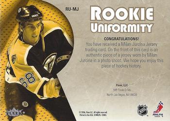 2005-06 Ultra - Rookie Uniformity Jerseys #RU-MJ Milan Jurcina Back