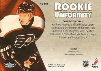 2005-06 Ultra - Rookie Uniformity Jerseys #RU-MR Mike Richards Back