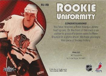 2005-06 Ultra - Rookie Uniformity Jerseys #RU-RB Rene Bourque Back