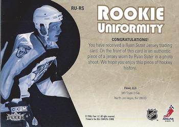 2005-06 Ultra - Rookie Uniformity Jerseys #RU-RS Ryan Suter Back