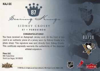 2005-06 Ultra - Scoring Kings Jersey Autographs #KAJ-SC Sidney Crosby Back