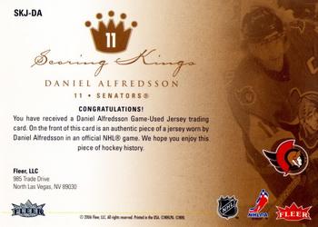 2005-06 Ultra - Scoring Kings Jerseys #SKJ-DA Daniel Alfredsson Back