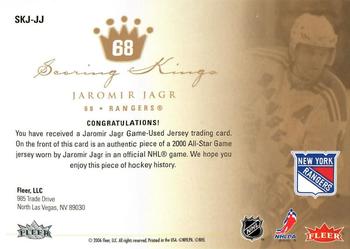 2005-06 Ultra - Scoring Kings Jerseys #SKJ-JJ Jaromir Jagr Back