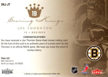 2005-06 Ultra - Scoring Kings Jerseys #SKJ-JT Joe Thornton Back