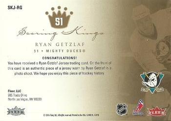 2005-06 Ultra - Scoring Kings Jerseys #SKJ-RG Ryan Getzlaf Back