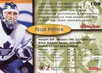 1996-97 Fleer #109 Felix Potvin Back