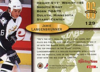 1996-97 Fleer #129 Jamie Langenbrunner Back