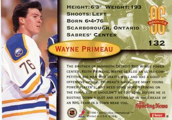 1996-97 Fleer #132 Wayne Primeau Back