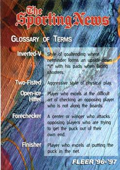 1996-97 Fleer #150 Glossary Of Terms / Checklist: Inserts Front